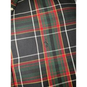 Polo Ralph Lauren Blake Shirt Mens 2XL Red Green Black Plaid Oxford Button Down